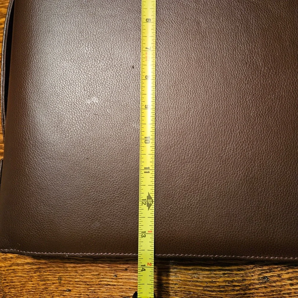Day Timer Brown Faux Leather Zippered Portfolio Case Handle Business Organizer‎
